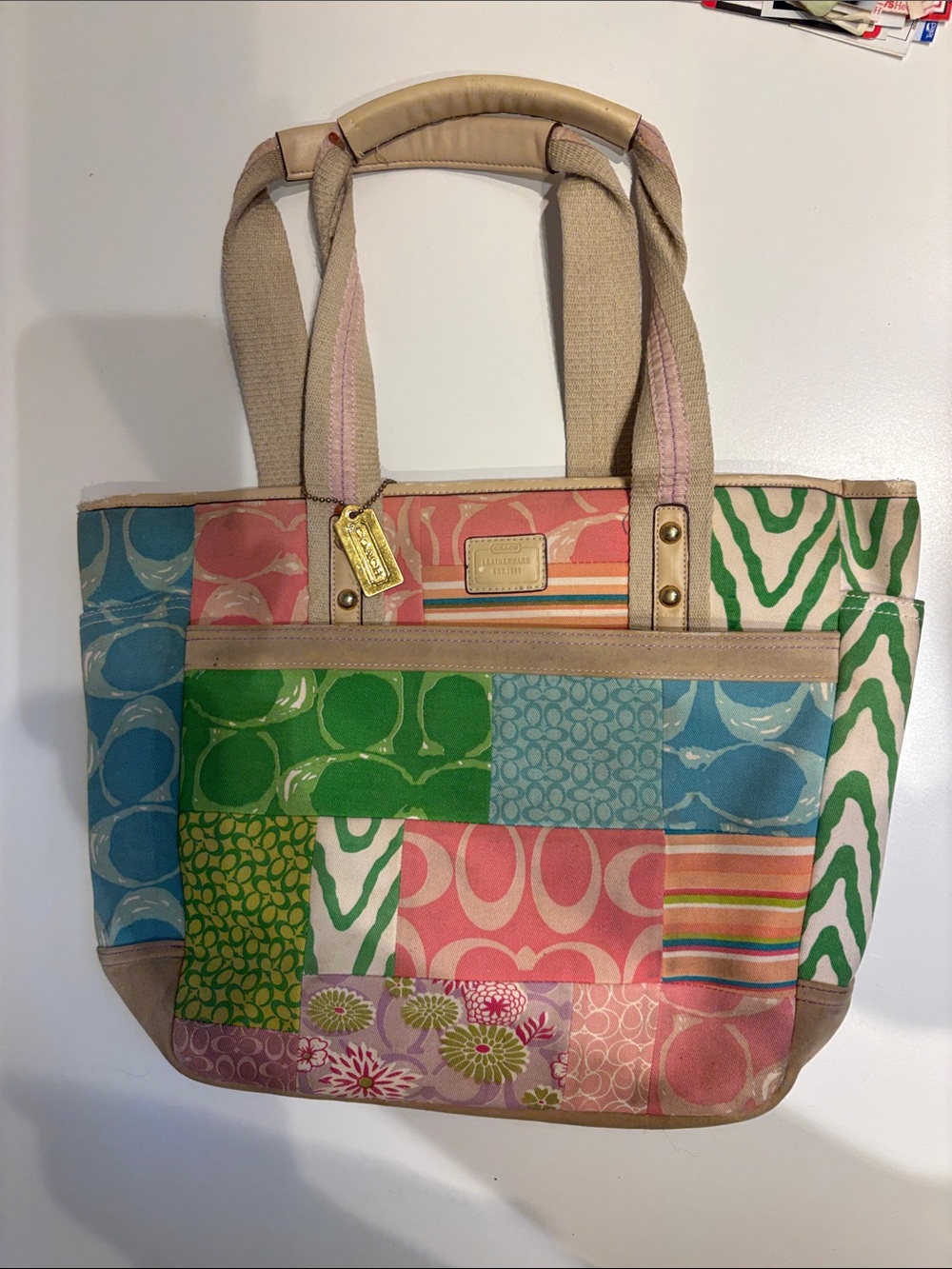 Patchwork Multicolor Tote Bag by COACH-vintage